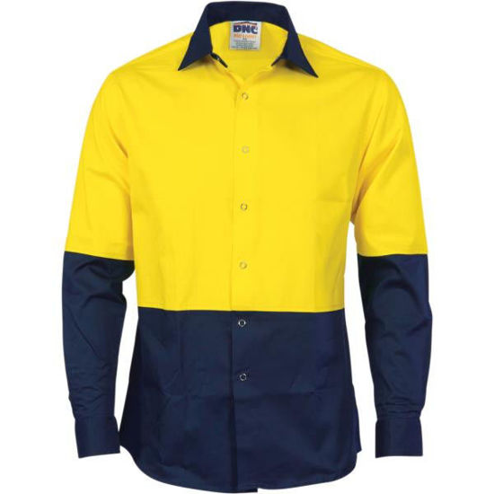 Picture of Dnc Hi-Vis Food Industry Cool-Breeze Cotton Shirt - Long Sleeve 3942