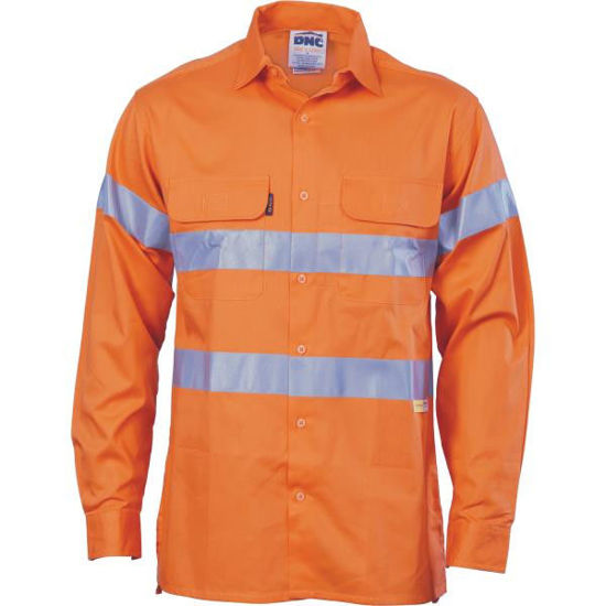 Picture of Dnc Hi-Vis Cool-Breeze Cotton Shirt With 3M #8906 Value R/Tape - Long Sleeve 3988