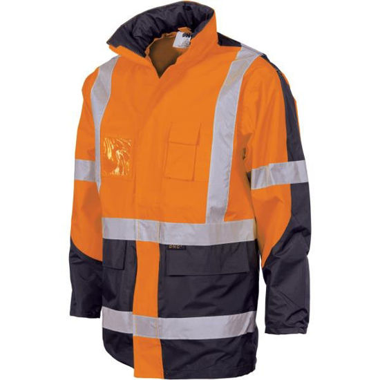 Picture of Dnc Hi-Vis 2 Tone Cross Back D/N "2 In 1" Contrast Rain Jacket 3993